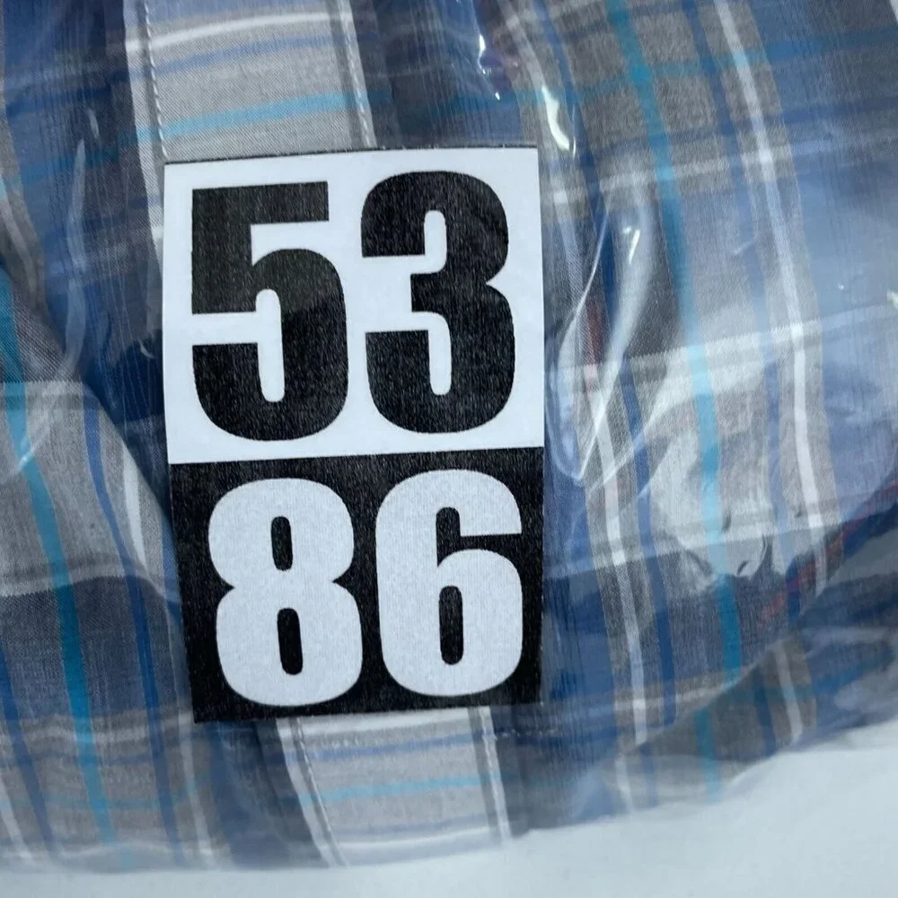 Banana Republic Mens Blue & White Plaid Soft Wash Slim Fit Shirt XL 5386